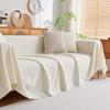 Slub Linen Sofa Cover Mat Throw Blankets Living Room Couple Position  Summer Solid Color Camping Picnic Blanket Cover