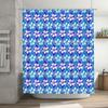 Blue and White Flower Pattern Shower Curtain Waterproof Bathroom Decor Modern Print 3D Fabric Bath Mat Rug Non-slip Microfiber T