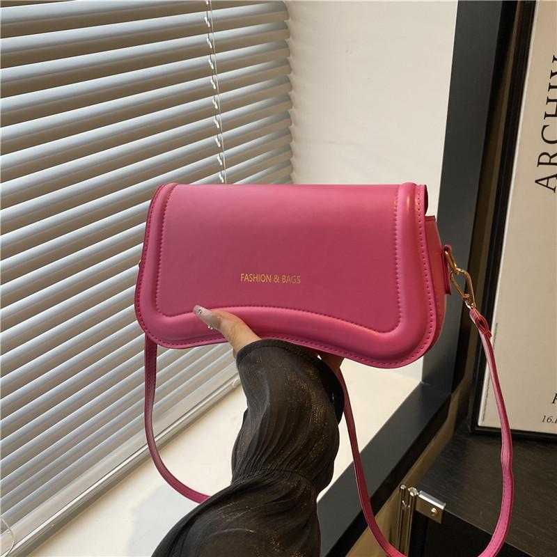 Textured hand-held underarm bag summer new fashion messenger bag solid color commuter retro shoulder bag women