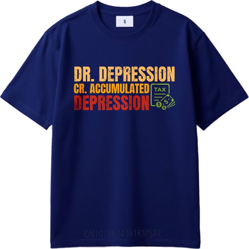 

Vintage Summer Boys T Shirt Dr Depression Cr Accumulated Depression Tax Short Sleeve Soft Round Neck Tshirt Cotton Top Tees as the picture10226 темно-синього кольору