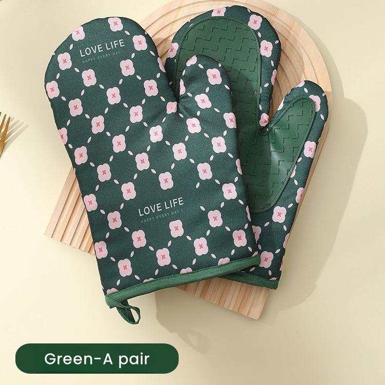 Silicone Oven Gloves High Temperature Resistant Anti-burn Non-slip Thickened for Kitchen Microwave Baking Dessert Tools