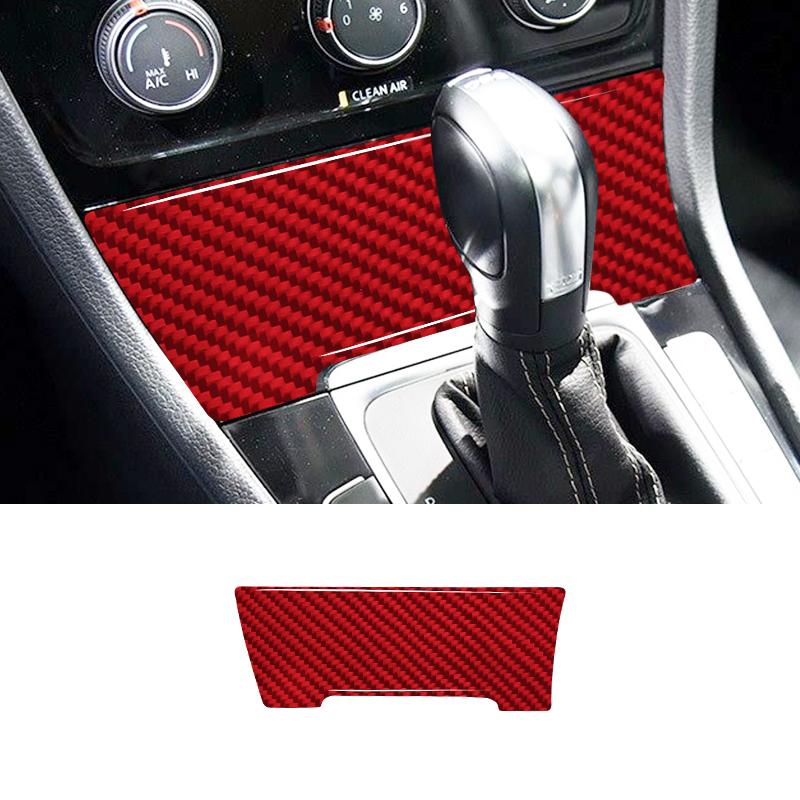 1PC Real Carbon Fiber Car Center Console Cigarette Lighter Panel Stickers For Volkswagen Golf 7 2014-2019 Interior Accessories