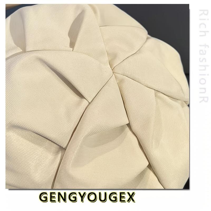 1pc Hat, Premium Octagonal Hat, Women'S Solid Color Newsboy Cap, Large Head Size All-Match Painter Octagon Cloud Hat