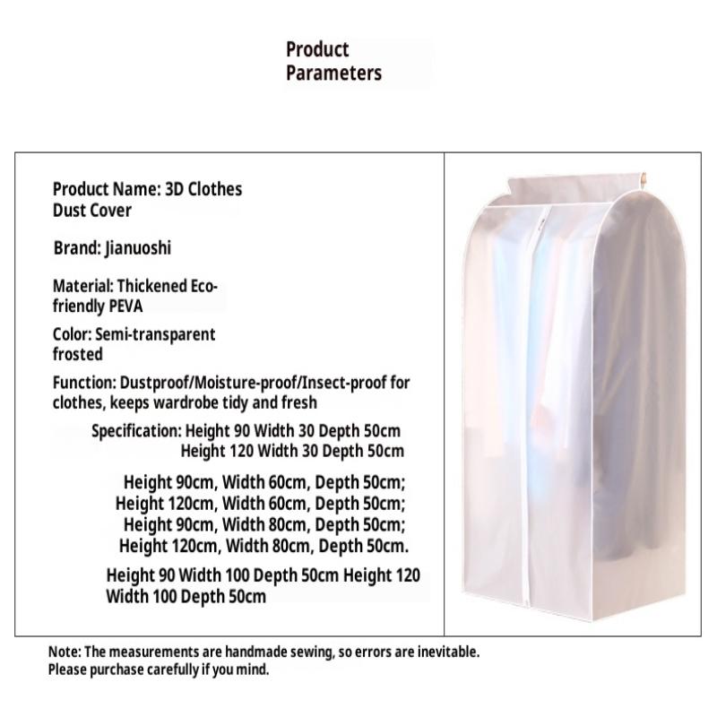 Büyük Kapasiteli Giysi Toz Örtüsü Giysi Saklama Asılı Giysi Elbise Takım Elbise Palto Kalınlaştırma