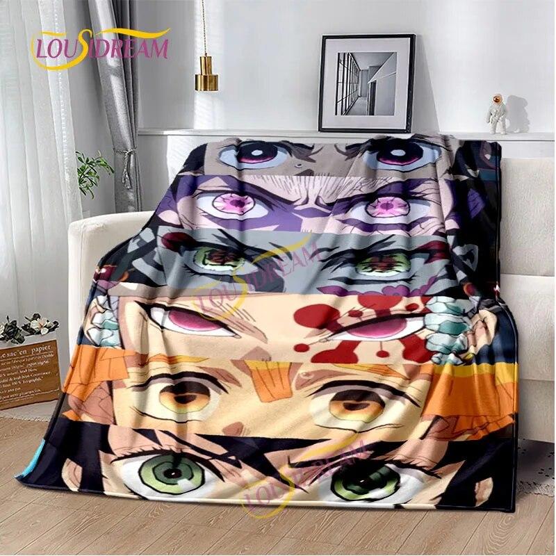 Japanese Cartoon Series Blanket Living Room Bed Sofa Travel 3D Demon Slayer Blanket Cartoon Home Office Hiking Gift
