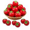 6 Pcs Fake Tomatoes Foam Made Lifelike Vibrant Red Faux Artificial Tomato Decor for Home Kitchen Garden Tabletop