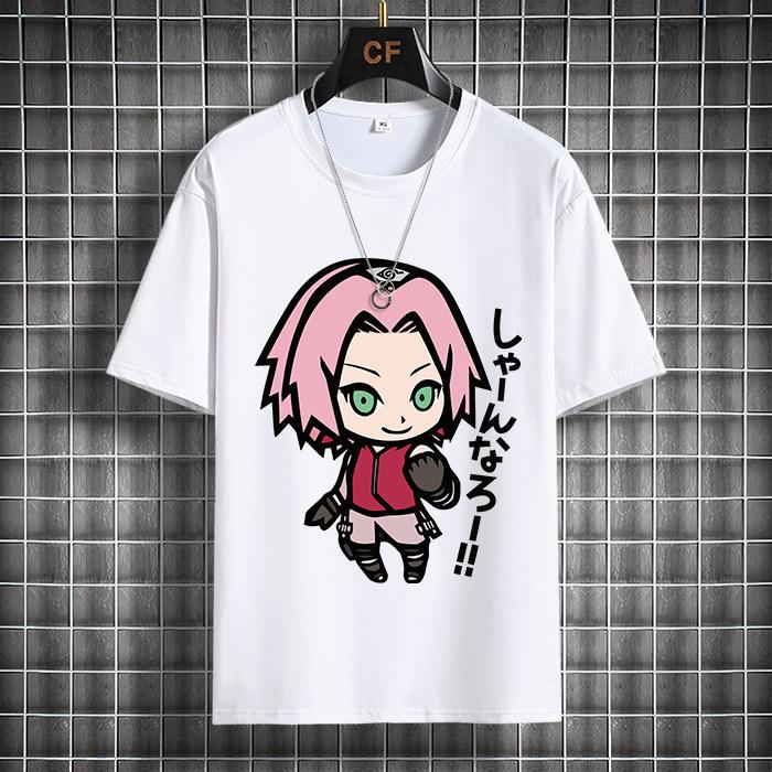 Naruto Casual White Childrens Tshirt Summer New Anime Peripheral Printed Parentchild Outfit Pure Cotton Fashionable Tshirt