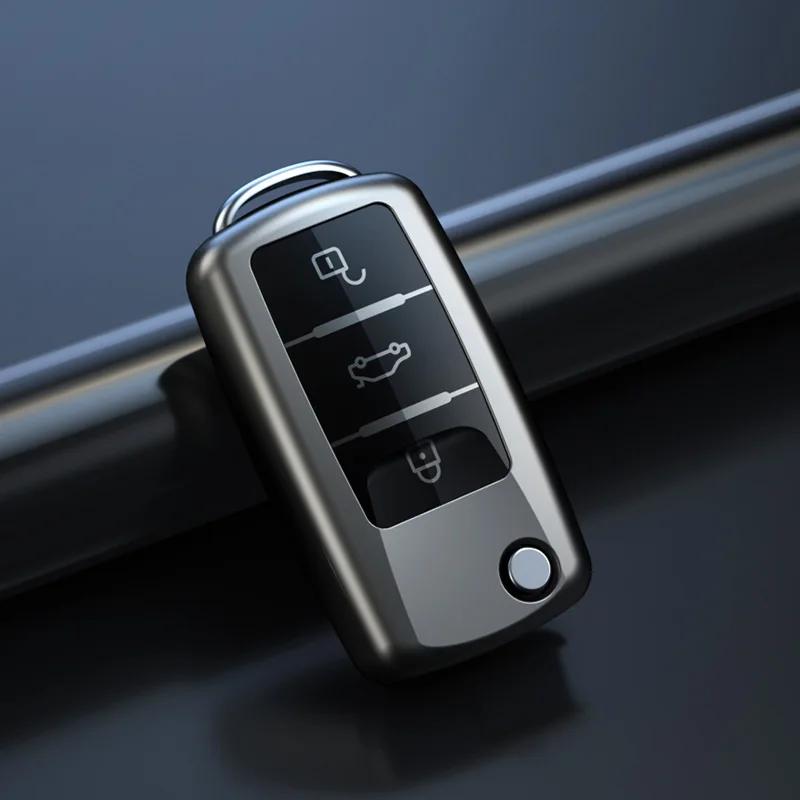 Interior Mouldings Fashion Car Key Case Cover For VW Volkswagen Golf 7 MK7 Tiguan MK2 For Seat Ateca Leon FR 2 Ibiza Skoda Octav