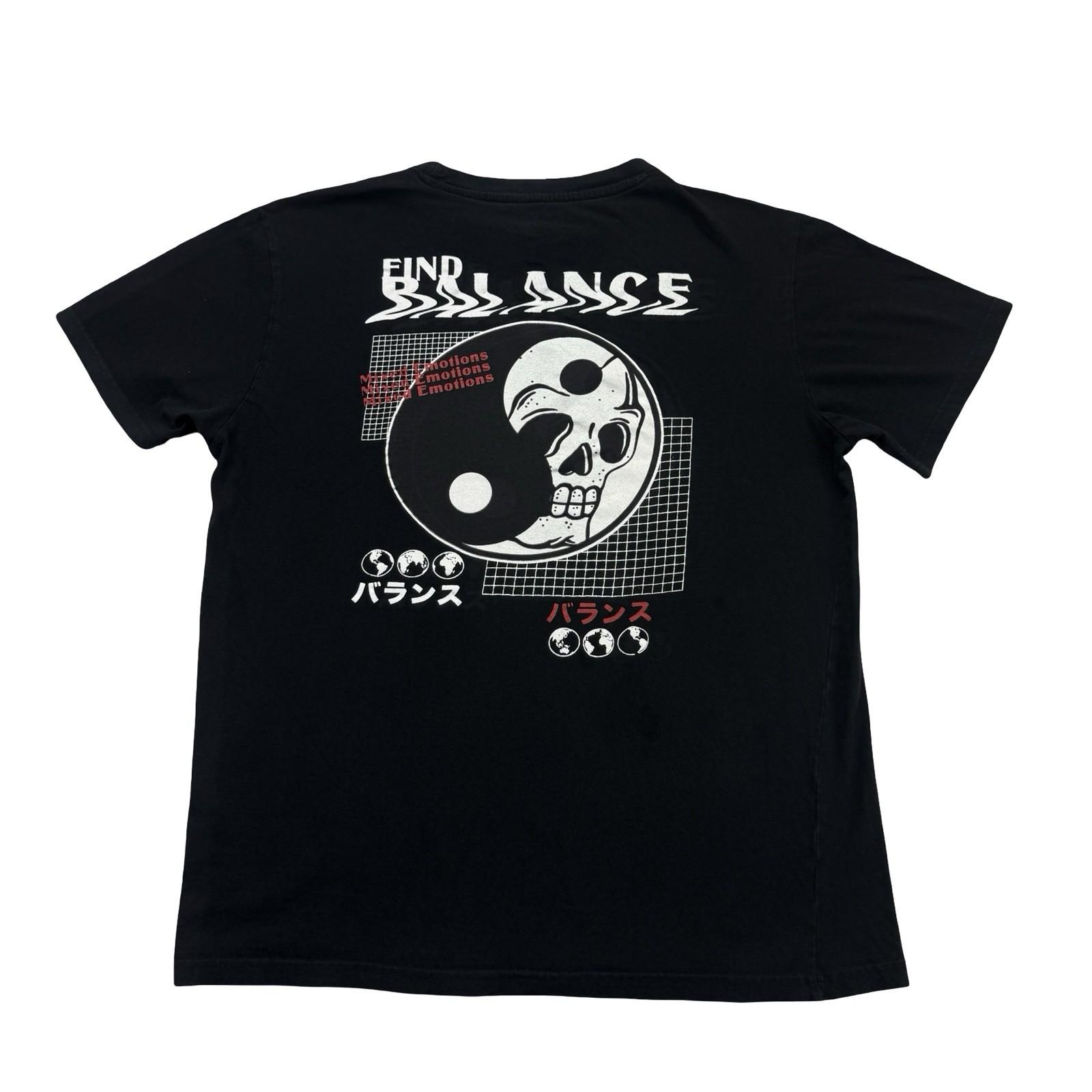 Taco Tuesday Shirt Mens XL Black Skull Yin Yang Short Sleeve Cotton Crew Neck S разноцветный