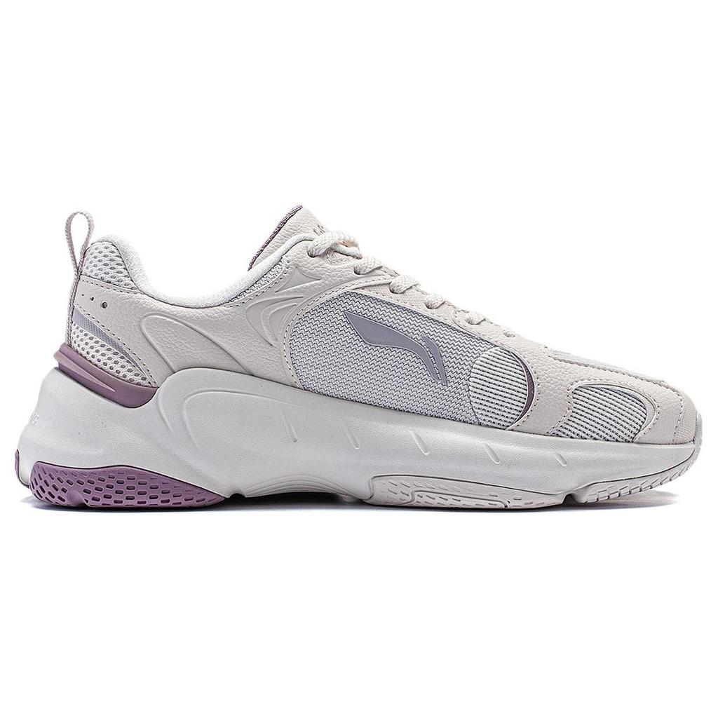 Li Ning Chaussures Décontractées Basses Collection Vie Sportive Femme Sable Blanc Gris AGCT392-3