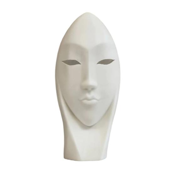 

Abstract Face Art Desk Statue 3D Printed Minimalist Modern Face Sculpture for Home Office Desktop Shelf Mantel TV Stand Decor белый