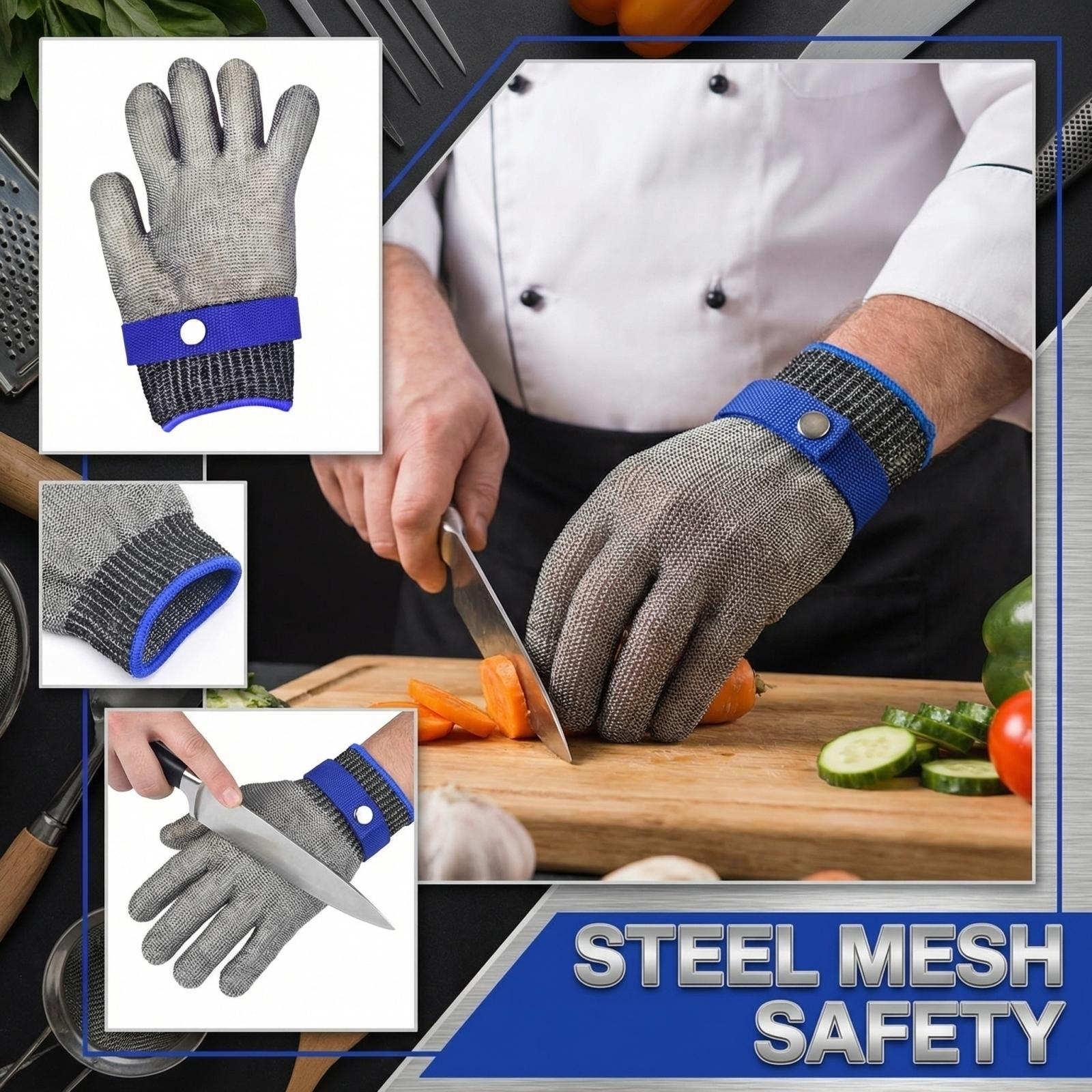 

Steel Wire Cut-resistant Gloves For Cutting, Slaughtering, And Fish Killing; Safety Gloves Against Cuts. one size