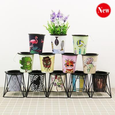 Painted Flower Pot Creative Home Gardening Green Plant Double Color Water Absorbent Plastic Resin Planting Pot