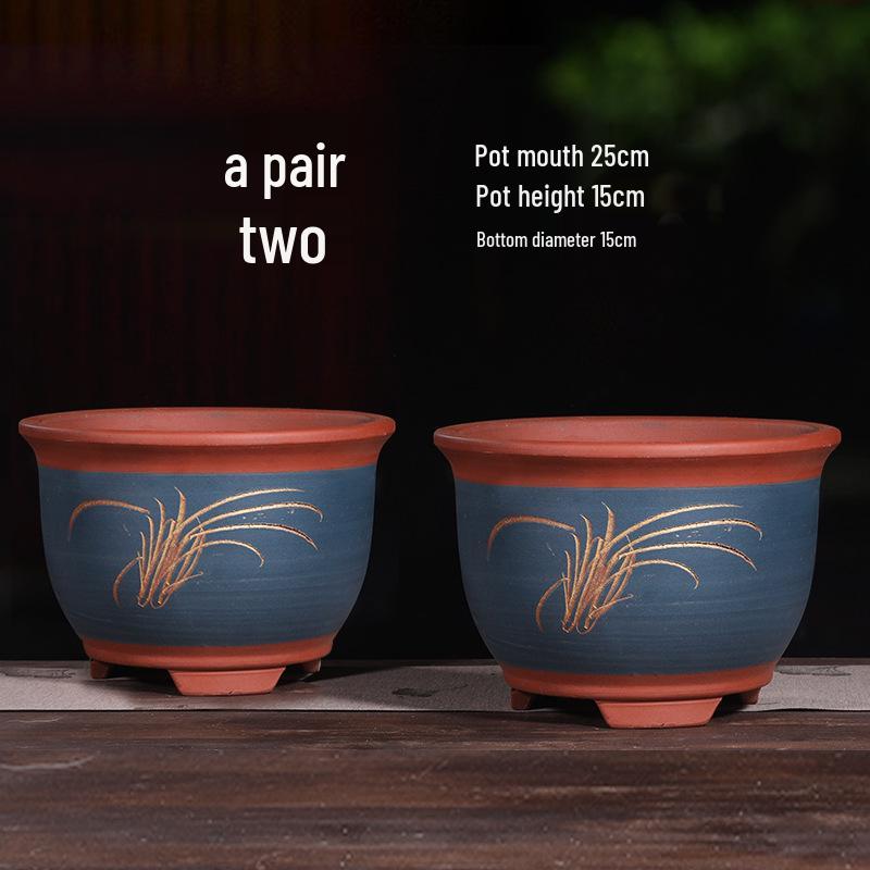 2021 Extra Large Purple Clay Tall Cylinder Ceramic Flower Pot