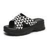 2024 Women's Slippers Summer New Fashion Women's Open-toed Slippers Square Soft Thick Bottom Casual Comfortable Beach Slippers