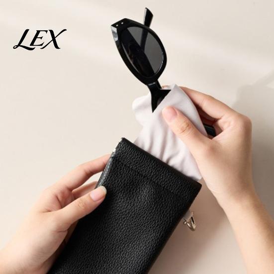 Lightweight Eyeglass Bag Portable Faux Leather Sunglasses with Hook for Women, Compact Organizer Soft Pouch Eyewear Lipstick And Small Cosmetics, Self
