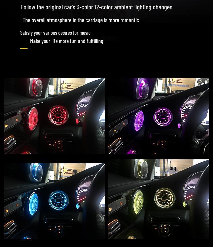 Mercedes-Benz C, S, E-Class & GLC Front/Rear Air Conditioning Outlets with Ambient Lighting.