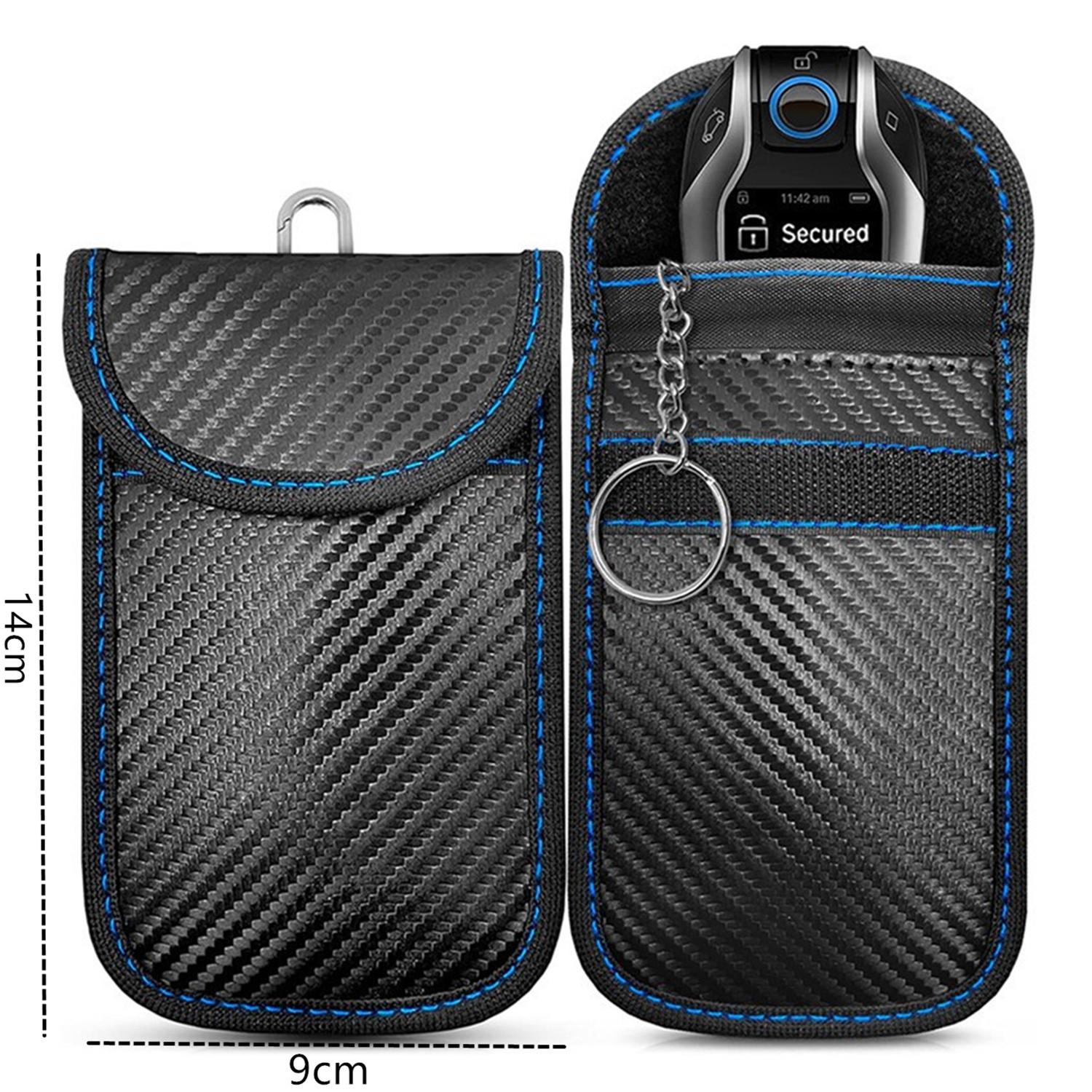 

2025 Carbon Fiber Anti-Theft Key Fob Shield with RFID Blocker Double Set