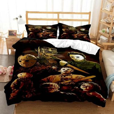 Halloween Horror Movie Clown Printed Quilt Cover Pillowcase Queen Bedding Set Bedding Set Luxury Personalized Bedding
