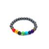 Handmade Matte Stone & Silver Lion Bracelet with 8mm Dragon Pattern Prayer Beads