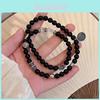 Utsökt Svart Pärlarmband För Kvinnor Lyxigt Unikt Design Parstil
