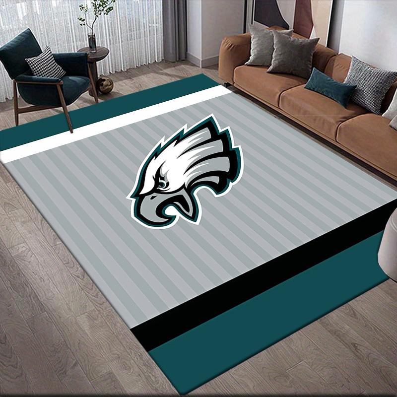 Philadelphia Eagles2 Flannel Pattern Square Carpet,Area Rug,Carpet Rug for Living Room Bedroom Sofa Playroom Decor,Non-slip Floor Mat