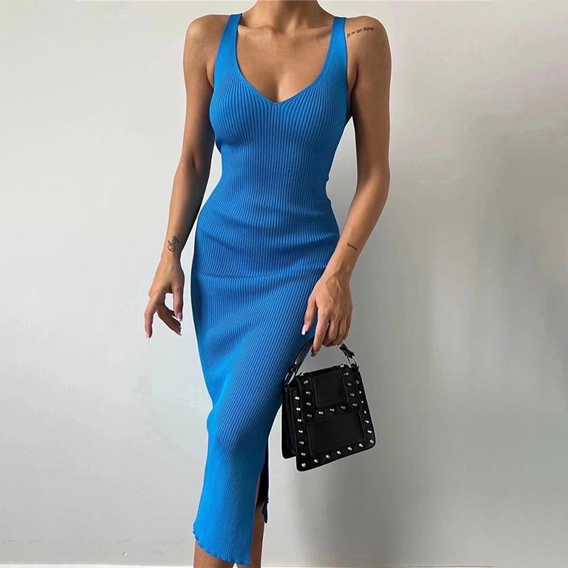 

Женское летнее платье с V-образным вырезом, облегающее, однотонное, для вечеринок, облегающее бедра, цельное L