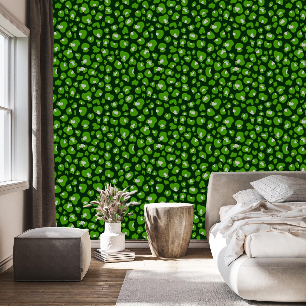 Bottle Green Leather Wallpaper 50x1000
