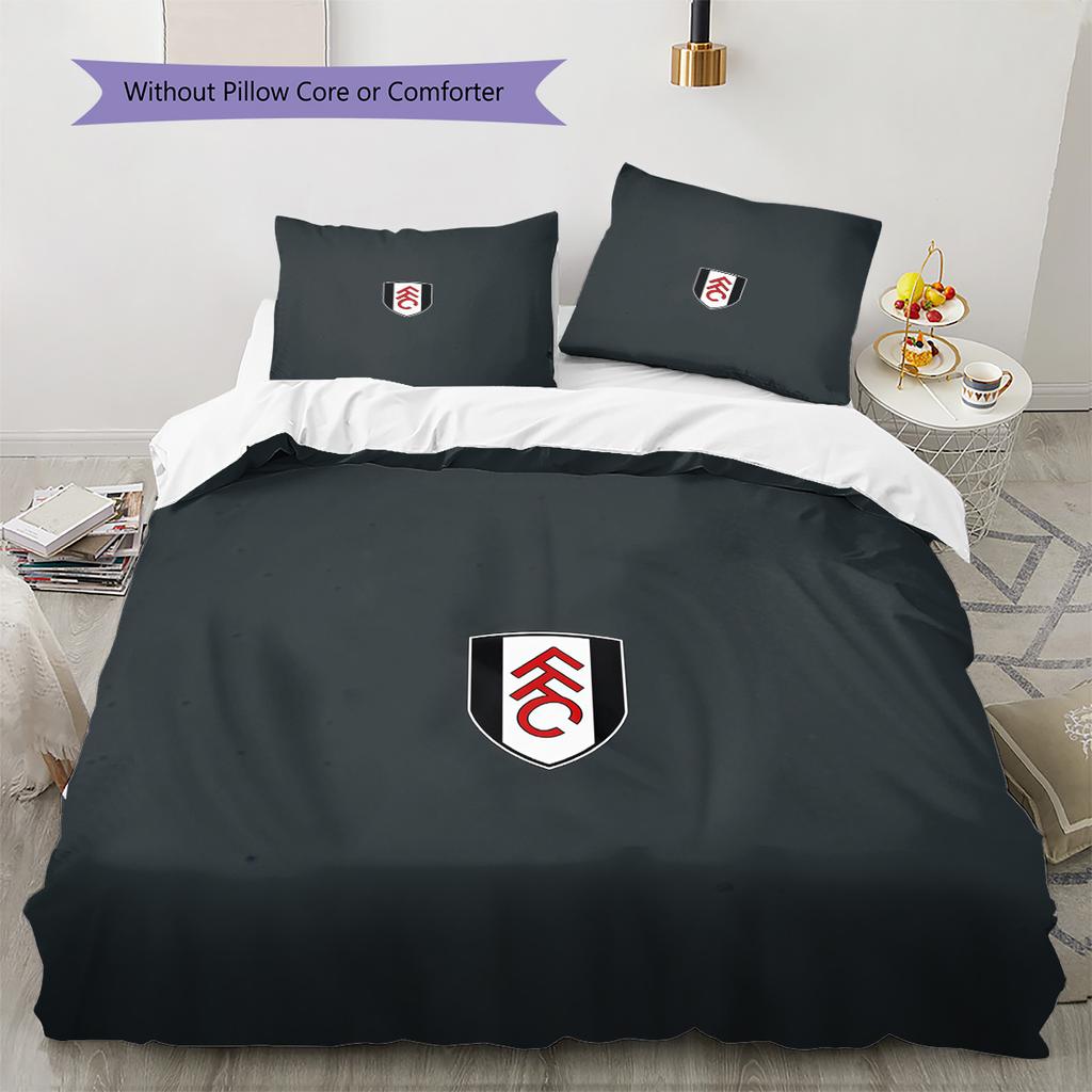 Fulham FC Pattern Bedding Quilt Set Home Decoration Gift (1 * duvet cover + 2 * pillowcase without core)