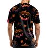 Men's Casual Short Sleeve T-Shirt Lightweight Breathable Round Neck Top Halloween Pumpkin Print Design Comfortable Fit