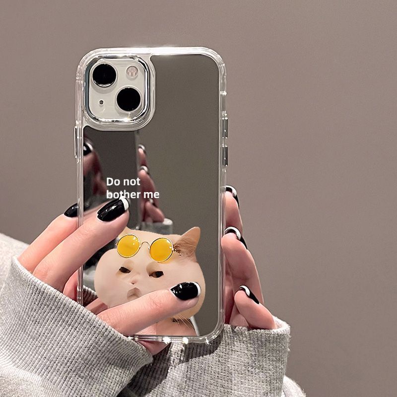 Ink Mask Mask Cat Applicable iPhone17promax Mobile Phone Case 16 Mirror 13/14 Premium 15 Protective Case x