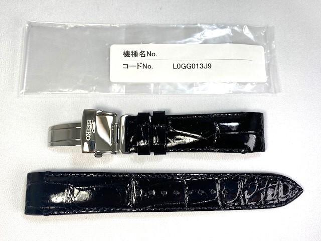 L0GG013J9 SEIKO Brightz 20mm Leather Crocodile for Strap, Black, SAGA217/ 8B92-0AP0