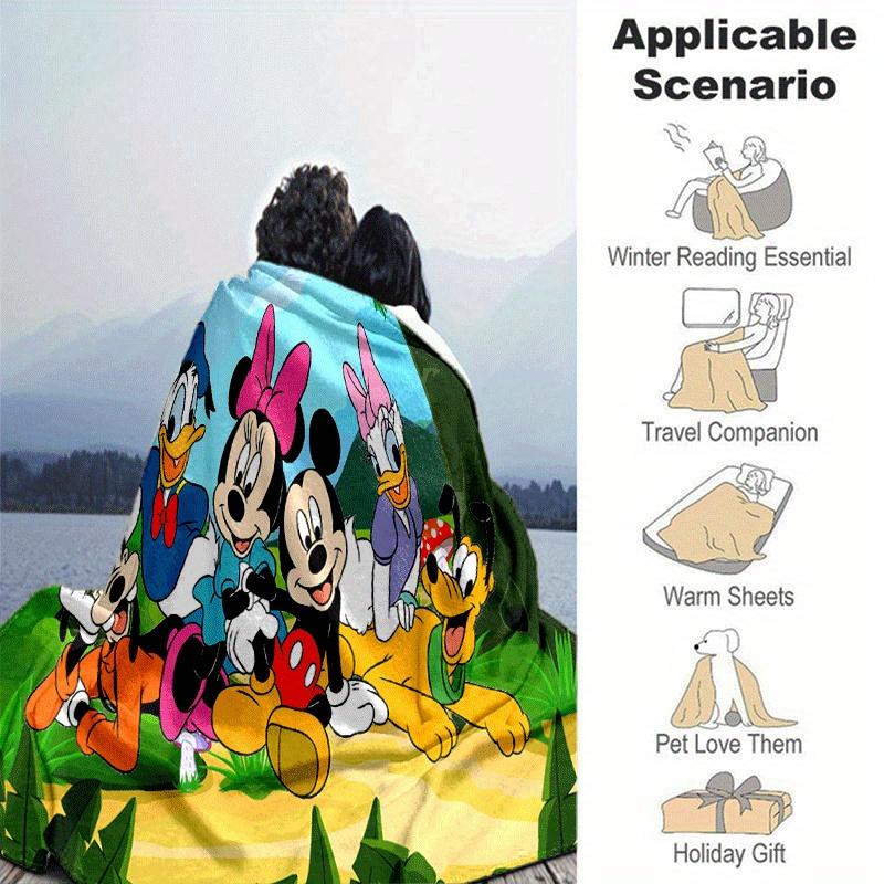 1pc Mickey Mouse Printing Blanket for All Season, Unisex Cartoon Blanket, Office Blanket, Lunch Rest Blanket