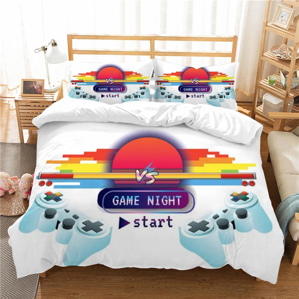 Set husă de cuvertură 3D Gamepad cu imprimare husă de pilota Poliester Textile pentru casa Băieți Fete Față de pernă de o singură dimensiune
