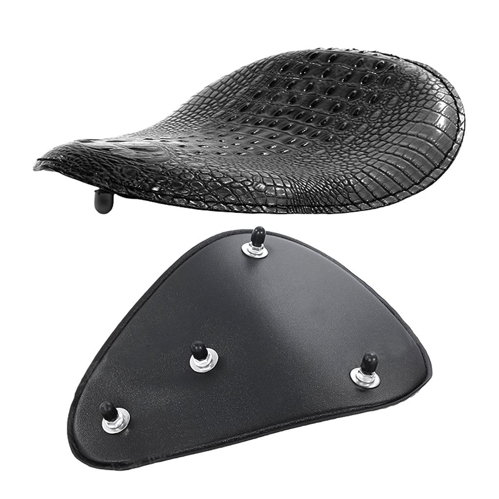 Stylish Print PU Leather Motorcycle Seat Pad with Steel Springs Comfortable Spring Seat for Motorcycles Use Bikes