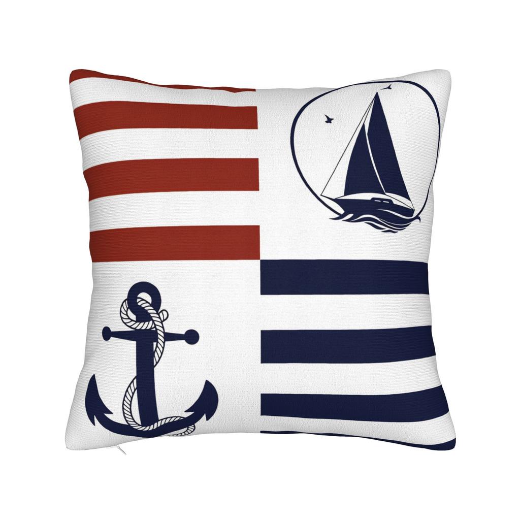 Nordic Dark Blue Nautical Collection Pillow Cover Custom Cushion Cover Funny Pillow Case For Living Room Chair