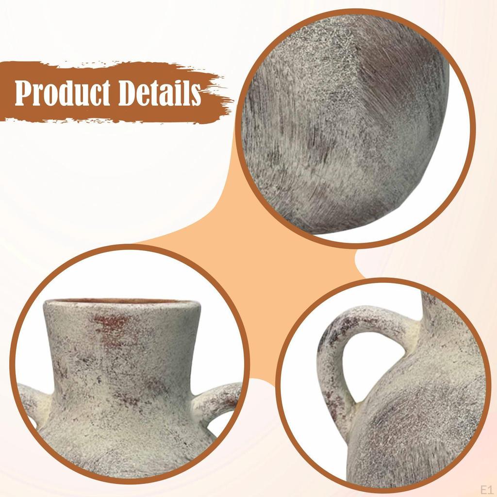 Blumentopf Keramikvase Dekorativ Wabi Bauernhaus Blume Tisch mit Rustikaler Struktur