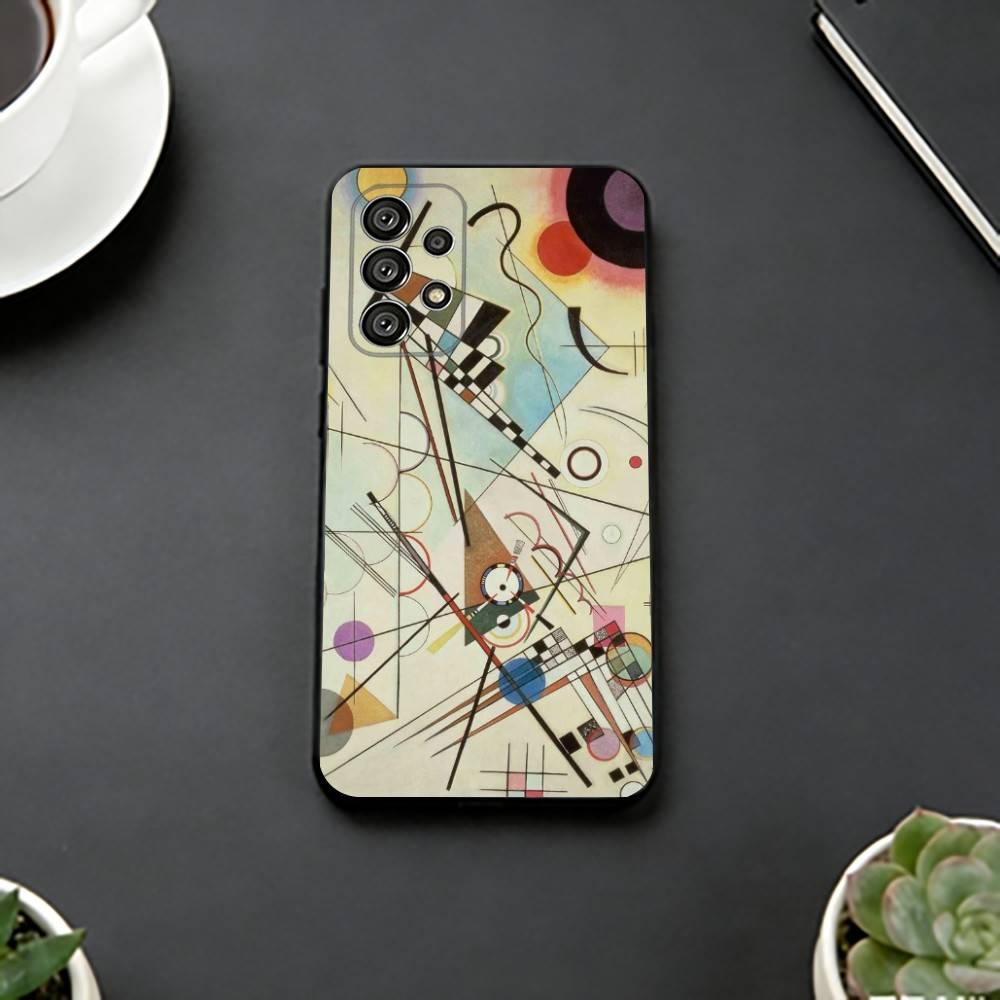 

Geometric Bauhaus A-Art Phone Case Black Silicone Soft For Samsung S25,S24,S21,S22,S23,S30,Ultra,S20,Plus,Fe,Lite Samsung S25ULTRA
