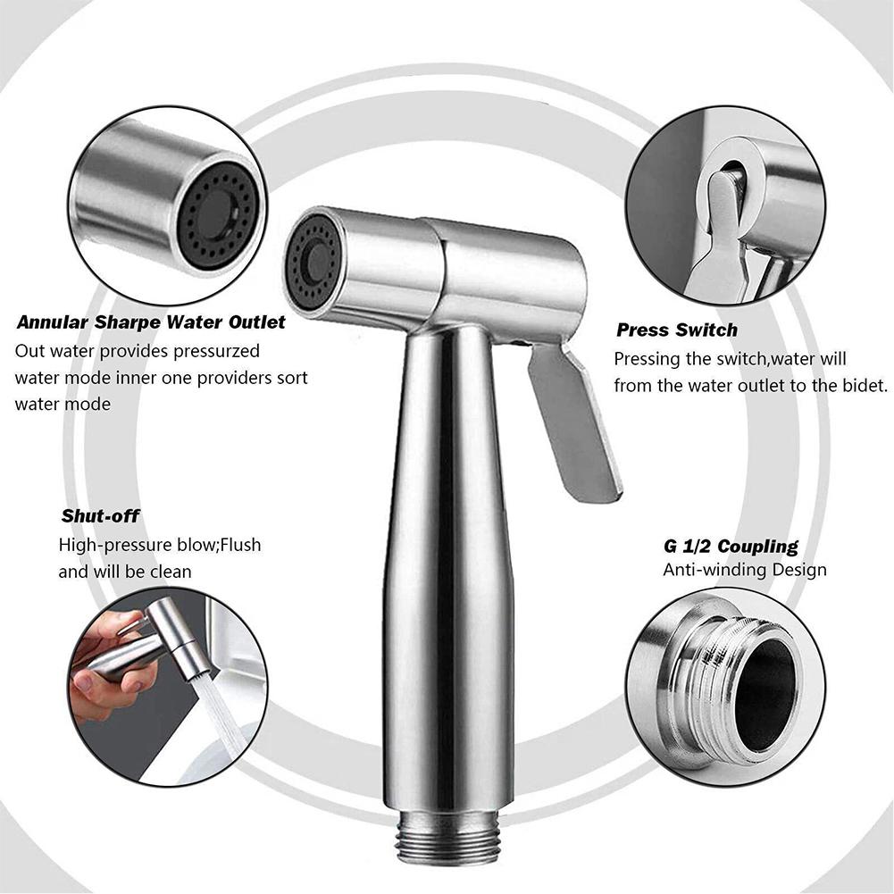Convenient Hand Pressed Water Release with Circular Holes Bidet Sprayer
