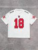 Women Summer T Shirt Streetwear Football Red Number Print Jersey Casual Short Sleeve  Top Fashion Sporty Summer Street Clothing