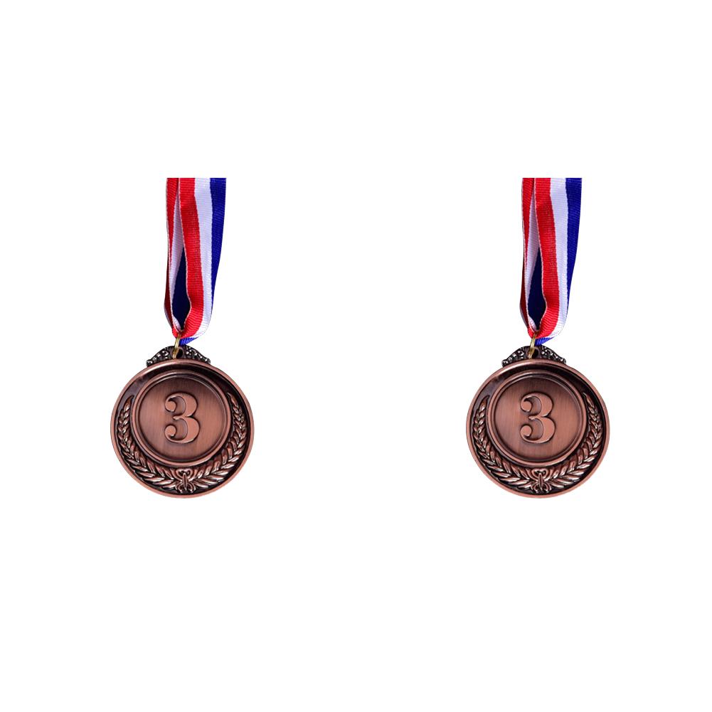 1-3pcs 5cm Gold Silver Bronze Metal Award Children Medal Winner Reward Football Competition Prizes with Neck Ribbon for Outdoor