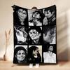 Michael Jackson Pop Printed Flannel Blanket Cozy Comfortable Fleece Blanket For Office Sofa Home Decor Memorial Gift