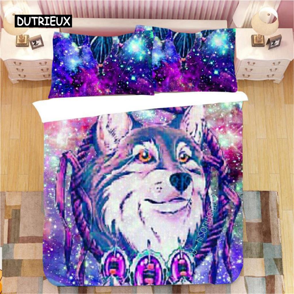 Dream Catcher Duvet Cover Set King Double Pink Starry Universe Queen Size for Kids Girls Comforter Cover Microfiber Quilt Cover