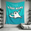 Custom Name Simon‘s Cat Wall Tapestry Aesthetic Wall Hanging Printed Fabric Blanket Decorative Tapestries for Bedroom Living Room Home Decor