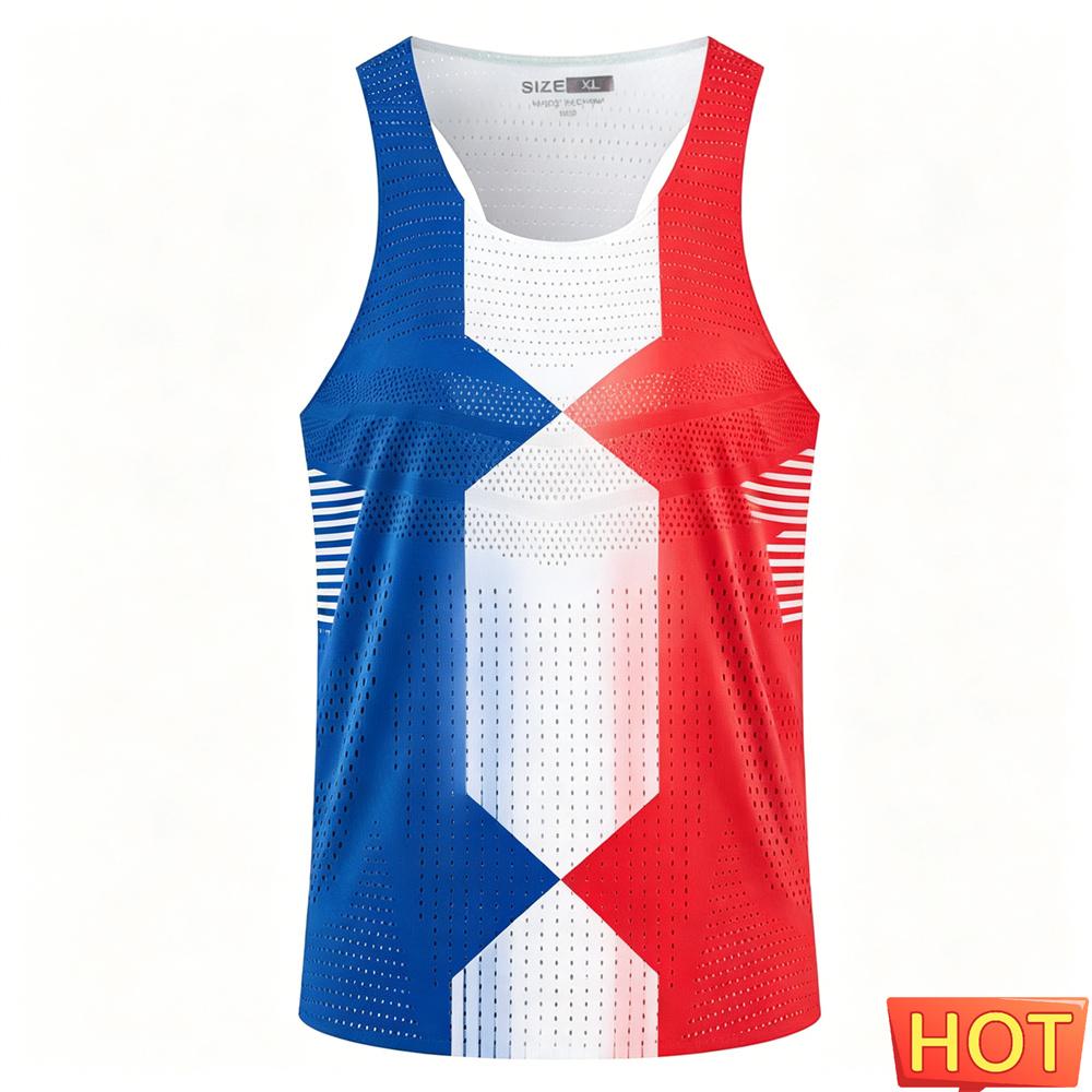 Marathon Sports Men Women's Vest Men's T-shirts Tank Tops Stripe Gradient Men's Running Vest Breathable Men's Sleeveless T-shirt