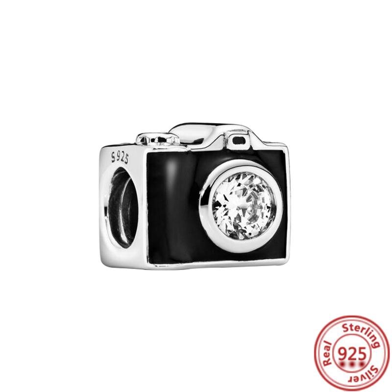 925 Copper Shopping Bag Suitcase Passport Handbag Camera Love Travel Life DIY Beads Fit Original Pantaro Charms Bracelet Zircon