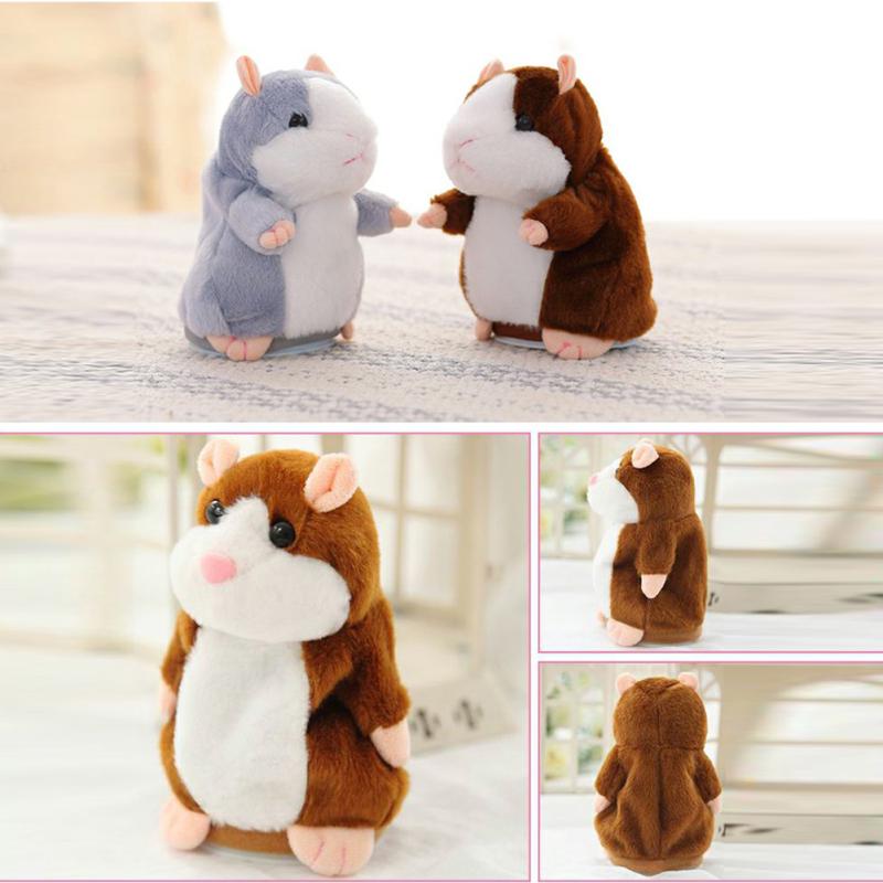Lovely Talking Plush Hamster Toy, Can Change Voice, Record Sounds, Nod Head or Walk, Early Education