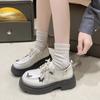 Patent Leather Thick Bottom Sponge Jk Small Leather Shoes Metal Butterfly Single Shoes Increased Height Popular Women's