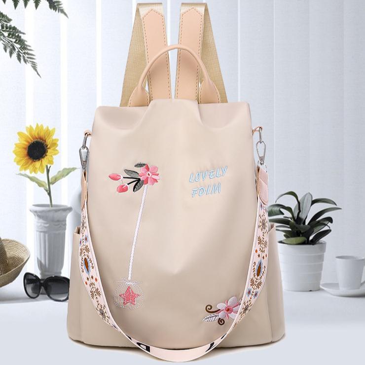 

Ethnic style embroidered backpack for women, waterproof and casual temperament, anti-theft travel bag for women 29X11X32CM білий