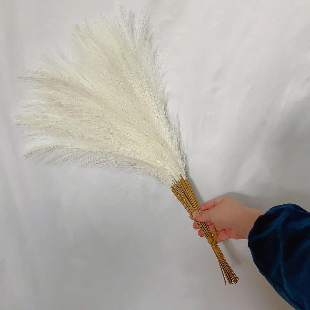 55CM Fluffy Pampas Grass Boho Decor Flower Fake Plant Reed Simulated Wedding Party Home Decoration Artificial Flowers
